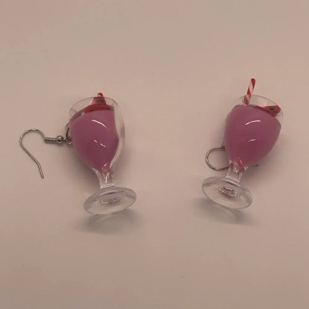 ❤️🌻FREE Drink Watermelon Fruit Melon Boho Peasant Hipster Hippie Art Earrings